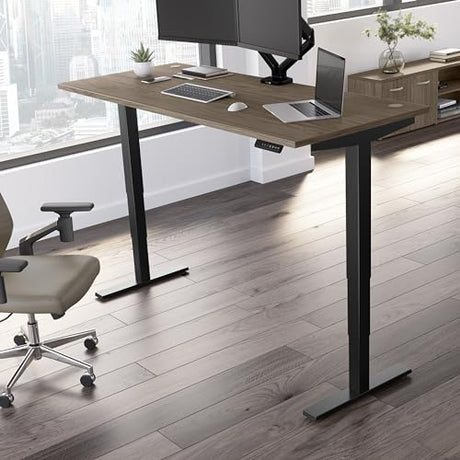 Bush Business Furniture Move 40 Electric Height Adjustable Desk with Black Base, Ergonomic Sit-Stand Computer Table for Home and Professional Office, Bush Business Furniture