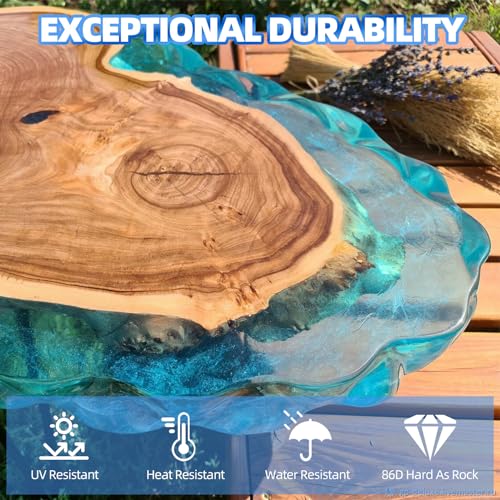 Shabebe Deep Pour Epoxy Resin 1.5 Gallon [2024 Upgrade], Up to 6" Pour Depths Epoxy Resin, Bubble Free & Super-Gloss Flow Casting Resin, UV Resistant Epoxy for Wood Table, River Table, Countertops Shabebe