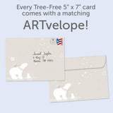 Tree-Free Greetings Holiday Greeting Cards, Polar Bear Merry Christmas, Vintage Brown Recycled Paper, Boxed Note Card Set, 10-Pack (HB93300) Tree-Free Greetings