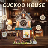 UFLJPKS Book Nook Kit for Adults and Teens, DIY Miniature House Kit with Led Light, 3D Wooden Puzzles for Adults, Wood Gifts for Family and Friends(Cuckoo House)