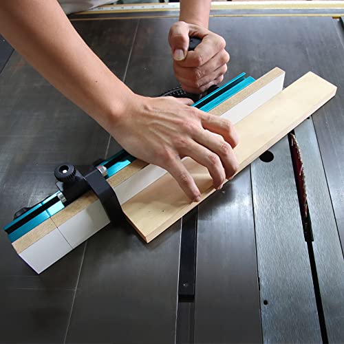 Triden Table Saw Miter Gauge Extension Fence System with Aluminum Miter Extension Fence/Telescoping Fence and Flip Stop WoodArtSupply