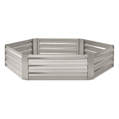 CASTLECREEK Hexagon Galvanized Steel Planter Box Raised Garden Bed, Outdoor Flowers, Herbs, Vegetable Planting Boxes, 60" l. x 60" w. x 11.8" h.