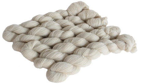 AOYANG Undyed Pure Baby Alpaca 50 Gram Skein Yarn Lace Weight(5 Skeins, Undyed Color) AOYANG