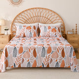 Yibeizi Boho Leaves Printed Sheet Set Queen, Botanical Pattern Bed Sheets Microfiber Bedding Sheets & Pillowcases Soft 15" Extra Deep Pocket Fitted Bedsheet 4 Piece Yibeizi