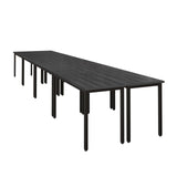 Bonzy Home Conference Tables 16ft Office Computer Desk for Meeting Room Study Writing Printer Table Meeting Seminar Table for 20 People Modern Black 8PCS (188.8"x47.2"x29.5", Black) Bonzy Home