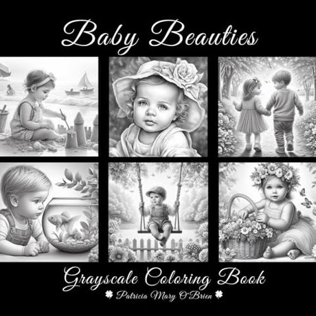 Baby Beauties Grayscale Coloring Book: Learn the Techniques and Develop Your Grayscale Coloring Skills with Chubby Cheeks and Tiny Fingers and Toes (Grayscale Coloring Book Series) WoodArtSupply