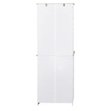 Aisurun Kitchen Buffet with Hutch, Freestanding Pantry Cabinet Kitchen Cupboard with 4 Doors, 2 Drawers & Open Shelf, 2 Storage Cabinets with Adjustable Shelves, White Aisurun