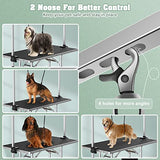 Lyromix Dog Grooming Table, Adjustable Large Pet Drying Desktop, Foldable Bathing Desk with Arms, Noose, Mesh Tray, Maximum Capacity Up to 330Lb Lyromix