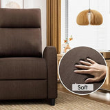 Homall Recliner Chair, Recliner Sofa for Adults, Recliners Home Theater Seating with Lumbar Support, Reclining Sofa Chair for Living Room (Fabric, Brown)