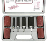 ASHATA 20 Pcs Drum Sander Kit, Spindle Sanding Drum Sander Tool Kit Set with Case for Drill Press,for Carpentry Polishing Tools ASHATA