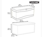 Lifetime 60012 Extra Large Deck Box, 130 Gallon, Desert Sand/Brown Lifetime