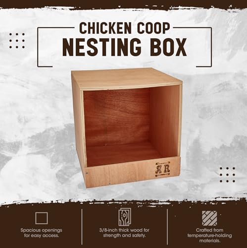 Rugged Range Products Studio 12 x 12 x 12 Inch Flat Wooden Single Compartment Chicken Coop Interior Poultry Bird Egg Animal Nesting Box Roosting Cubby - WoodArtSupply