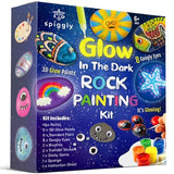Spiggly Glow in The Dark Rock Painting Kit For Kids 6-12 | Arts and Crafts Painting Rocks for Kids | Kids Craft Paint Kits | Craft Activities Kits | Arts and Crafts Gifts for Boys Girls| Birthday Gift Spiggly