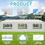 10' x 30' Outdoor Canopy Tents with 8 Detachable Sidewalls, White Patio Gazebo Tents, Shade Shelters for Birthday, Events, Party, Wedding, Gatherings and Patio Usnipoya
