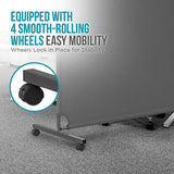 Steel-AID 50-inch Rolling Privacy Room Divider - Freestanding Office Wall Partition with Non See-Through Blackout Screen - Sturdy & Durable Iron Frame - Rolling Wheels - Black, White, Gray & Blue STEELAID