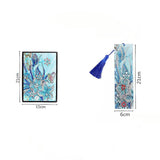 Generic 5D Diamond Painting Notebook and Bookmark Kits Butterfly Among Flowers Cover Leather Special Shaped Journal Sketchbook Crystal Diamond Art Hardcover Dairy Book Festival Birthday Gift 21x15cm Generic
