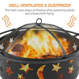 Yaheetech Fire Pit 30in Fire Pits for Outside Wood Burning Outdoor Fireplace with Spark Screen, Poker for Bonfire Patio Backyard Garden Picnic Yaheetech