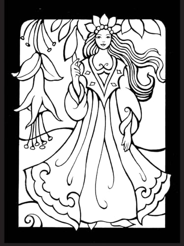 Fairy Princesses Mini Stained Glass Coloring Book (Dover Little Activity Books: Fantasy) Dover Publications