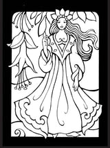 Fairy Princesses Mini Stained Glass Coloring Book (Dover Little Activity Books: Fantasy) Dover Publications
