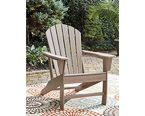Signature Design by Ashley Sundown Treasure Outdoor Patio HDPE Adirondack Chair, Light Brown Signature Design by Ashley