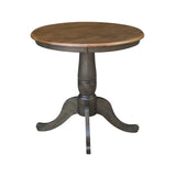 IC International Concepts Round Top Pedestal Dining Table, Hickory/Washed Coal IC International Concepts