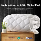 SLEEP ZONE Mattress Cover Queen Size Bed, Quilted Fitted Mattress Pad, Deep Pocket Mattress Protector Stretches up to 21 inches, Pillowtop Breathable Mattress Topper (White, 60x80) SLEEP ZONE