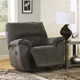 Signature Design by Ashley Tambo Faux Leather Manual Rocker Recliner, Gray Signature Design by Ashley