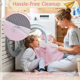 Givjoy Foldable Floor Mattress with Pillow for Kids, Toddler Washable Tri Folding Floor Nap Mat for Sleeping Daycare, Child Trifold Futon Sofa Bed with Storage Bag for Playroom Girls and Boys, Pink Givjoy