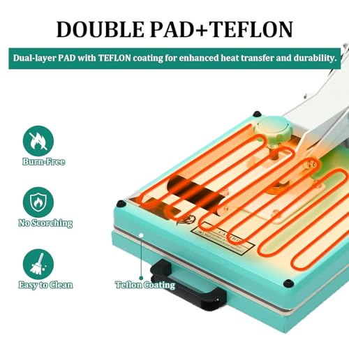 Heat Press, 15x15 Inch T-Shirts Heat Press Machine, Digital Sublimation Printer, High Pressure Heat Transfer Machine with 2-Layer Insulation Cotton for T-Shirts Pillows Bags, White ChicCoutured