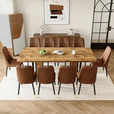 MEMUY Wood Dining Table Set for 10,79" Rustic Wood Kitchen Table and Chairs,10 Seat Dining Table Set with Heavy Duty Legs,Large Dinner Table Set for 10 for Big Family Kitchen Dining Room MEMUY
