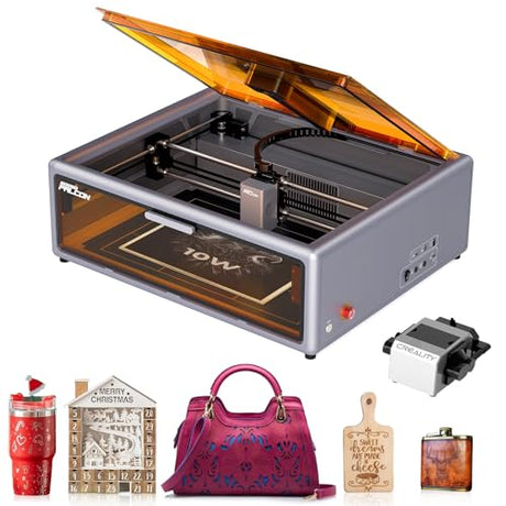 Creality Falcon A1 10W Laser Engraver, Enclosed Laser Cutter with Air Assist, HD Camera Positioning, Beginner-Friendly, Class 1 Safety Laser Engraving Machine for Wood and Metal, Acrylic Creality