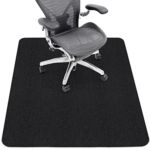 Sycoodeal Office Chair Mat for Hardwood Floor,Office Computer Gaming Chair Mat for Tile Floor,Large Floor Protector Rug,Anti-Slip,Easy to Clean,Pure Black(48"x36") Sycoodeal