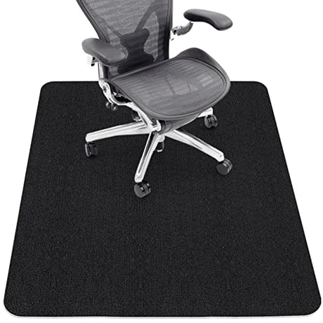 Sycoodeal Office Chair Mat for Hardwood Floor,Office Computer Gaming Chair Mat for Tile Floor,Large Floor Protector Rug,Anti-Slip,Easy to Clean,Pure Black(48"x36") Sycoodeal