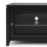 SIMPLIHOME Cosmopolitan SOLID WOOD 48 Inch Wide Contemporary TV Media Stand in Black for TVs up to 55 Inch, For the Living Room and Entertainment Center SIMPLIHOME