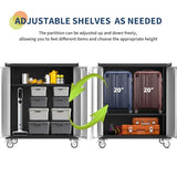 IDEALHOUSE 46" Rolling Garage Storage Cabinet with Locking Doors - Heavy-Duty Metal Shelving Unit, Mobile Tool Organizer for Home Office Workshop Organization IDEALHOUSE