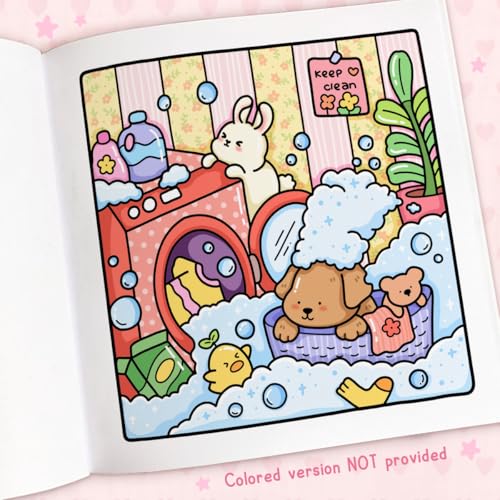 Cozy Cuties: Coloring Book for Adults and Kids (Cozy Spaces Coloring) WoodArtSupply
