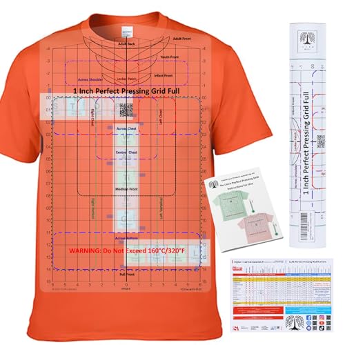 CLPA T-Shirt Ruler Guide — Full Shirt Placement | Heat-Safe to 320°F | Shirt Alignment Tool for Heat Press | HTV, DTF and Embroidery | All Sizes and Necklines | Made in Australia CLPA