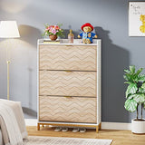 Tribesigns Shoe Cabinet, 3 Flip Drawers Shoe Storage Cabinet, Freestanding 24 Pair Shoe Rack Organizer, Wooden Tipping Shoe Closet Dresser for Entryway, Hallway, Bedroom, Living Room Tribesigns