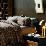 mixinni Animal Cheetah Comforter Set King 3 Pieces Leopard Print Comforter Sexy Soft Fluffy Brown/Black Floral Printed Pattern Bed Set with 2 Pillowcases for All Season-King Size mixinni