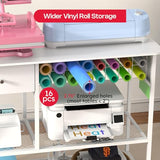 Crafit Extra Large Heat Press Table, Heat Press Stand Desk Cart with Vinyl Storage, Multi-Purpose Heavy Duty Metal Workbench for DIY Sublimation, T-Shirts Caps Mug & Tumbler Heat Transfer Projects Crafit