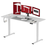 SANODESK Electric Standing Desk 71x32 Inch Height Adjustable Stand Up Desk Home Office Computer Workstation Sit Stand Home Office Desk with Splice Board (White Frame + White Top) SANODESK