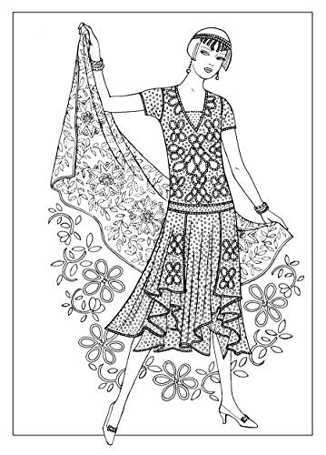 Creative Haven Jazz Age Fashions Coloring Book: Relaxing Illustrations for Adult Colorists (Adult Coloring Books: Fashion) Dover Publications