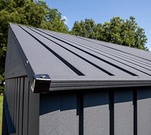 Sojag 12' x 20' Everest Galvalume Steel with Extra Tall Walls Garage Storage Building, Charcoal Sojag