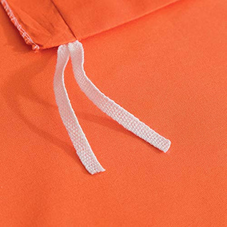 SUSYBAO Burnt Orange Duvet Cover Twin 100% Cotton 2 Pieces Set 1 Vibrant Orange Duvet Cover with Zipper Ties 1 Pillow Sham Bright Colored Single Bedding Set Soft Comfortable SUSYBAO