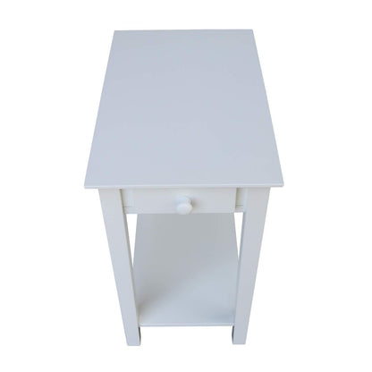 IC International Concepts International Concepts Narrow End Table, White