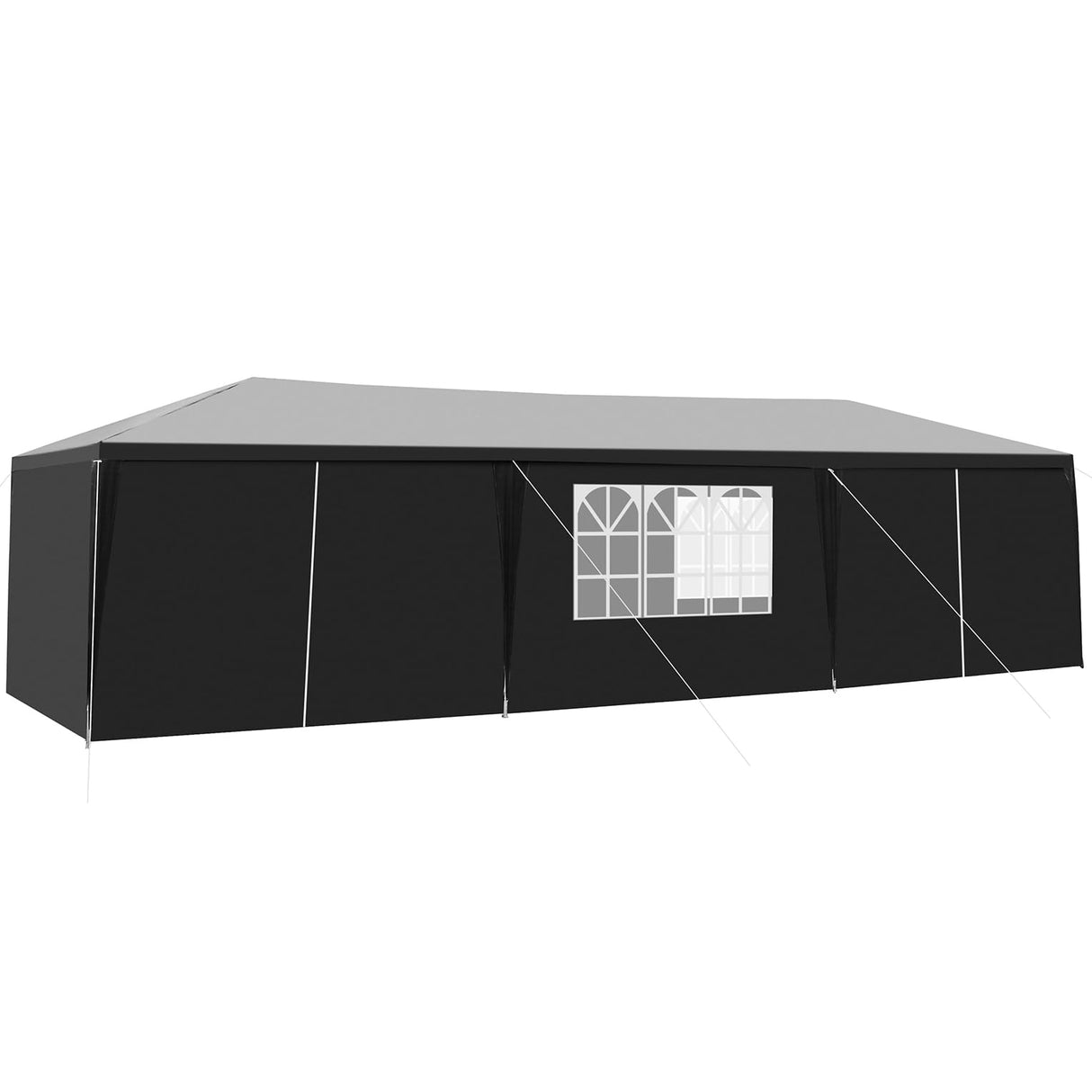 10x30ft Outdoor Party Tent with 8 Removable Sidewalls, Waterproof Canopy Patio Wedding Gazebo Events Party Tent, Black Generic