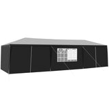 10x30ft Outdoor Party Tent with 8 Removable Sidewalls, Waterproof Canopy Patio Wedding Gazebo Events Party Tent, Black Generic