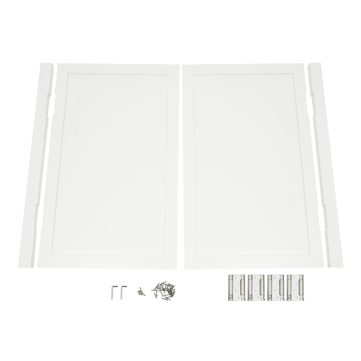 Swinging Doors Cafe Doors, Interior Solid Wood Swing Door with Metal Hinges, Cafe Saloon Doors, Bar Saloon Swinging Doors for Kitchen Stairs Bedroom Entrance Partition (White, 47.2" x35.43") Pinelicorn