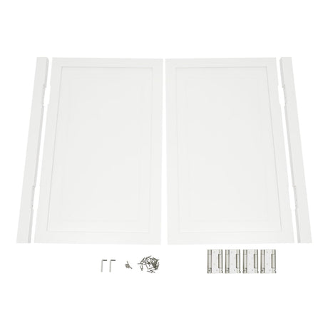 Swinging Doors Cafe Doors, Interior Solid Wood Swing Door with Metal Hinges, Cafe Saloon Doors, Bar Saloon Swinging Doors for Kitchen Stairs Bedroom Entrance Partition (White, 47.2" x35.43") Pinelicorn
