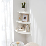 BEUGAWHOO White Oak Floating Corner Shelf - Elegant Wall-Mounted Storage for Plants and Decor BEUGAWHOO